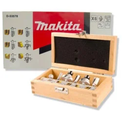 Set De Fresas 6 Unidades Toma 1/4" Madera D-53578 Makita